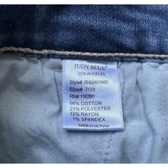 Judy Blue Jeans Mid-Rise Wide Leg Flare Boho Womens 7/28 Blue JB82401MD - Picture 5 of 10